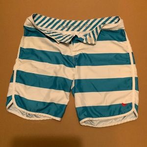 Modern amusement men blue striped shorts 30